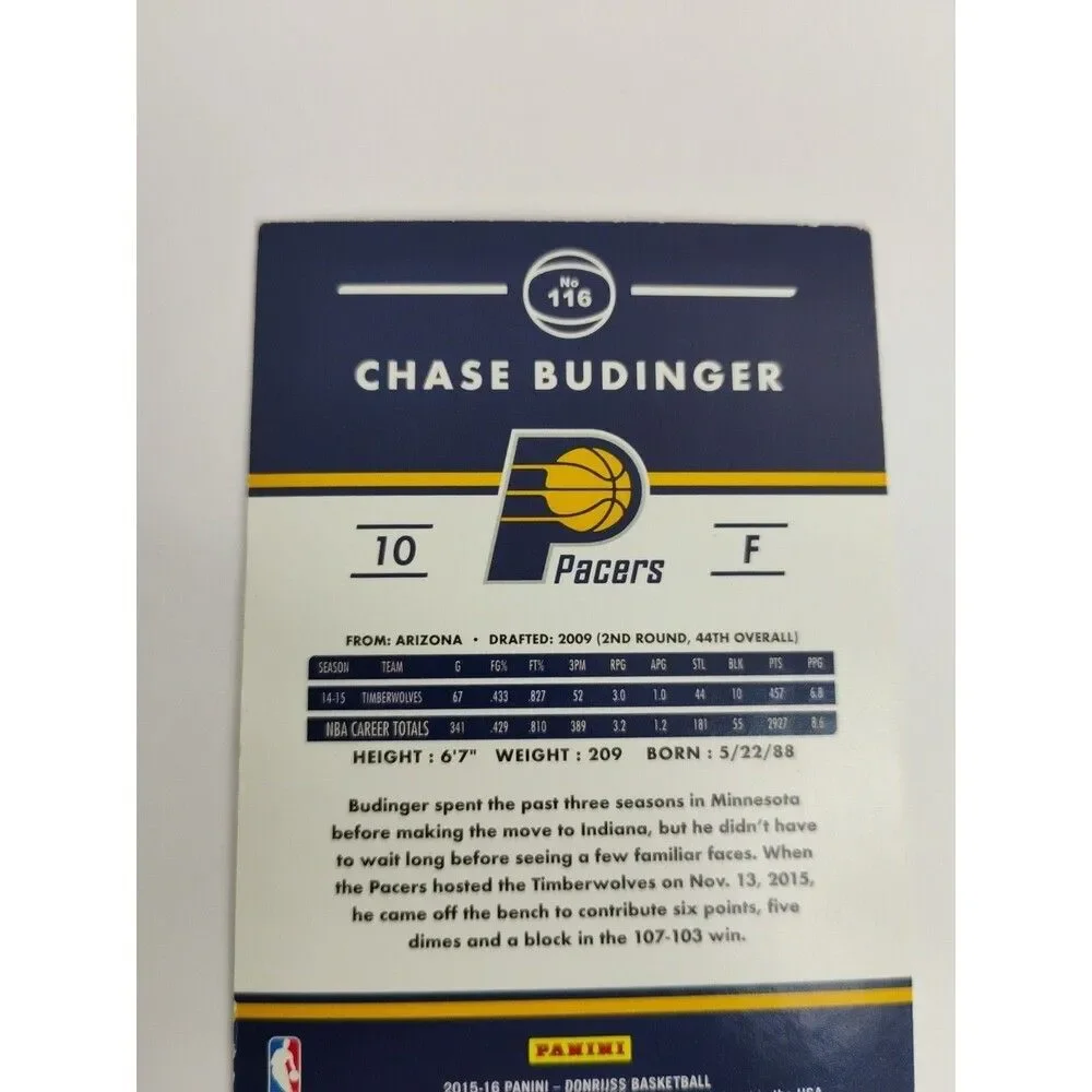 Indiana Pacers 2015-16 Donruss #116 Chase Budinger 2015-16 Donruss #116